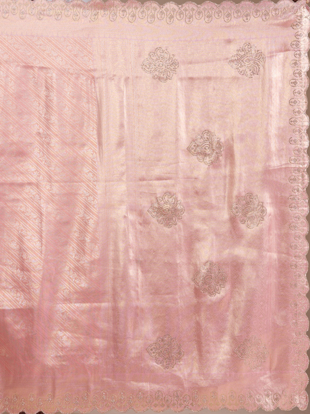 Pink Swarovski Art Silk Saree