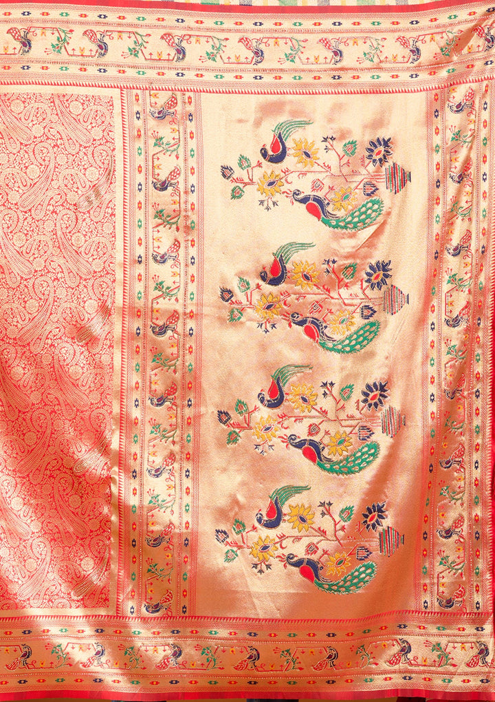 Red Swarovski Art Silk Saree With Matching Blouse Piece