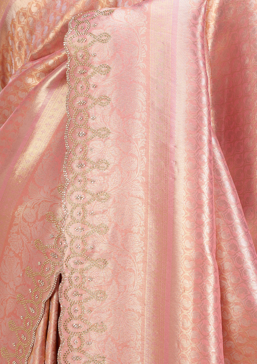 Onion Pink Swarovski Art Silk Saree