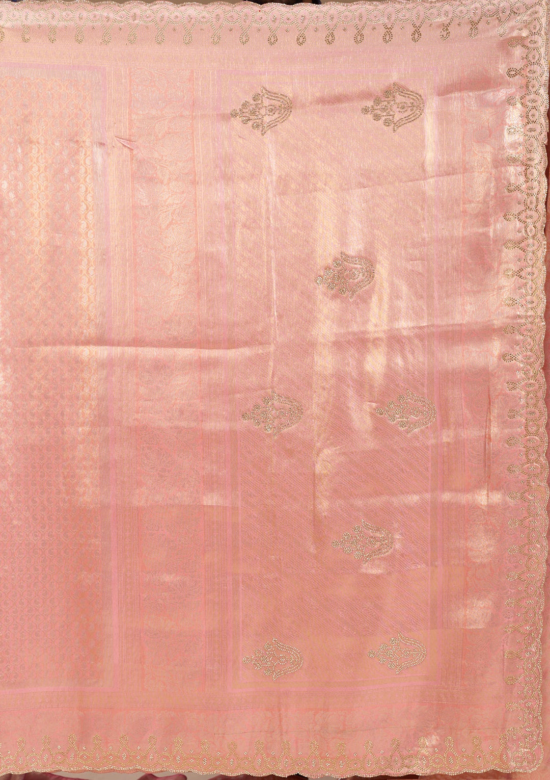 Onion Pink Swarovski Art Silk Saree
