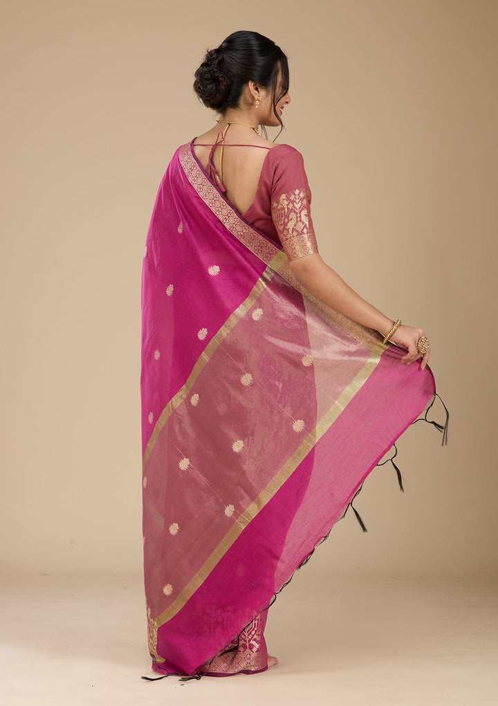 Wine Patola Silk Saree With Matching Blouse Piece