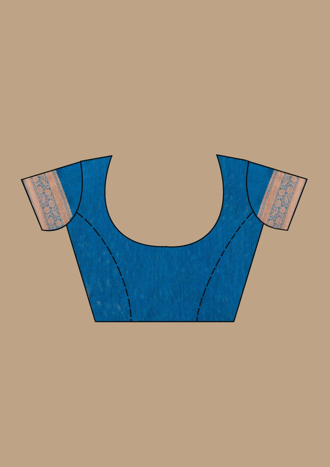Peacock Blue Banarasi Cotton Silk Saree With Matching Blouse Piece