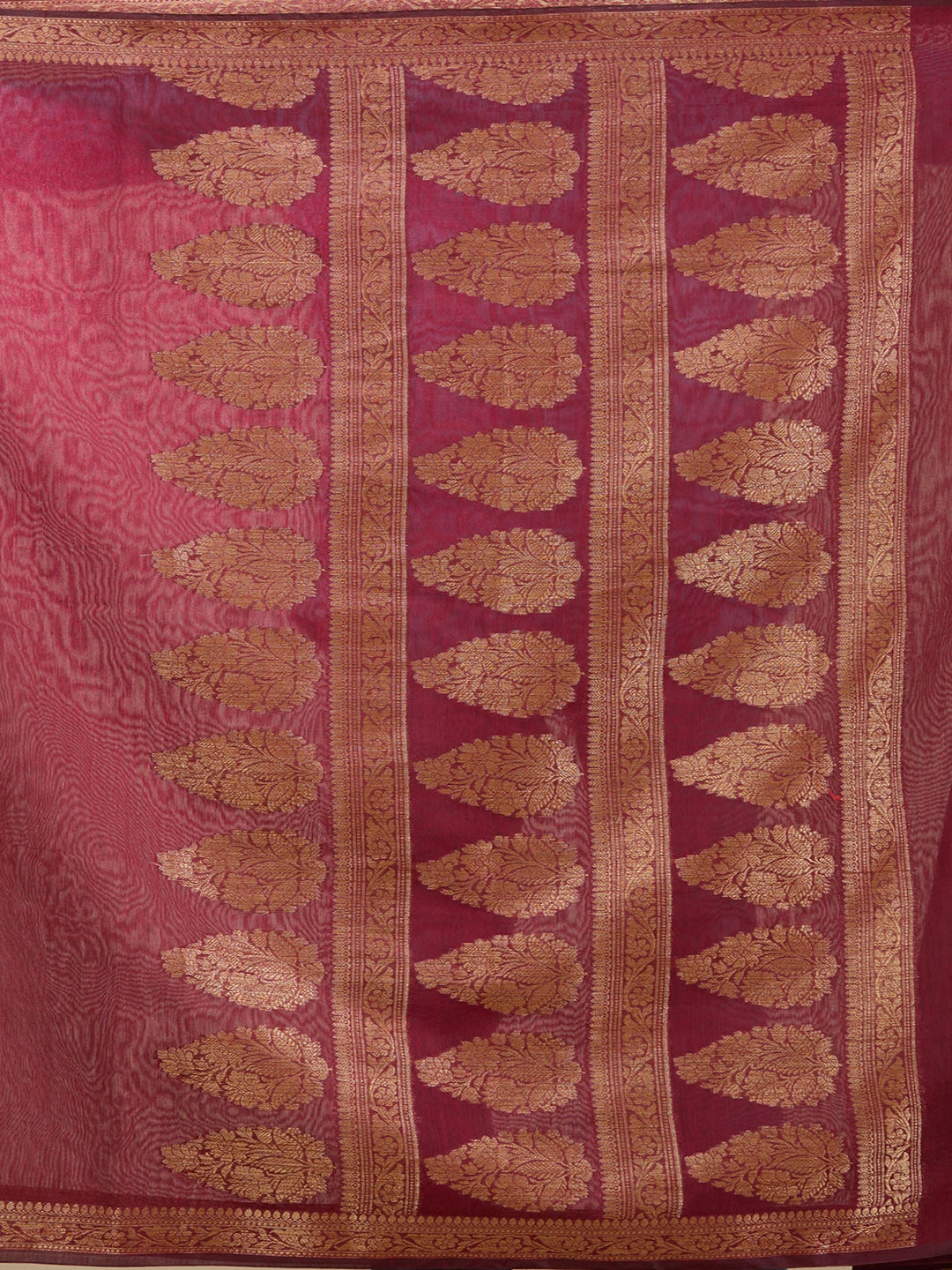 Maroon Woven Silk Saree With Matching Blouse Piece