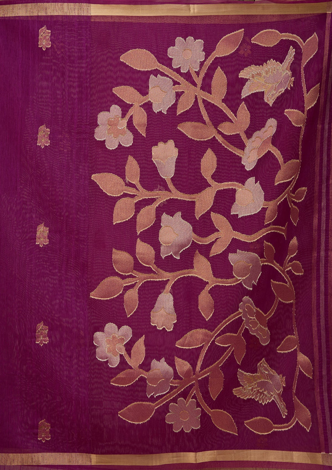 Wine Art Silk Kanjivaram Jaal Saree With Matching Blouse Piece
