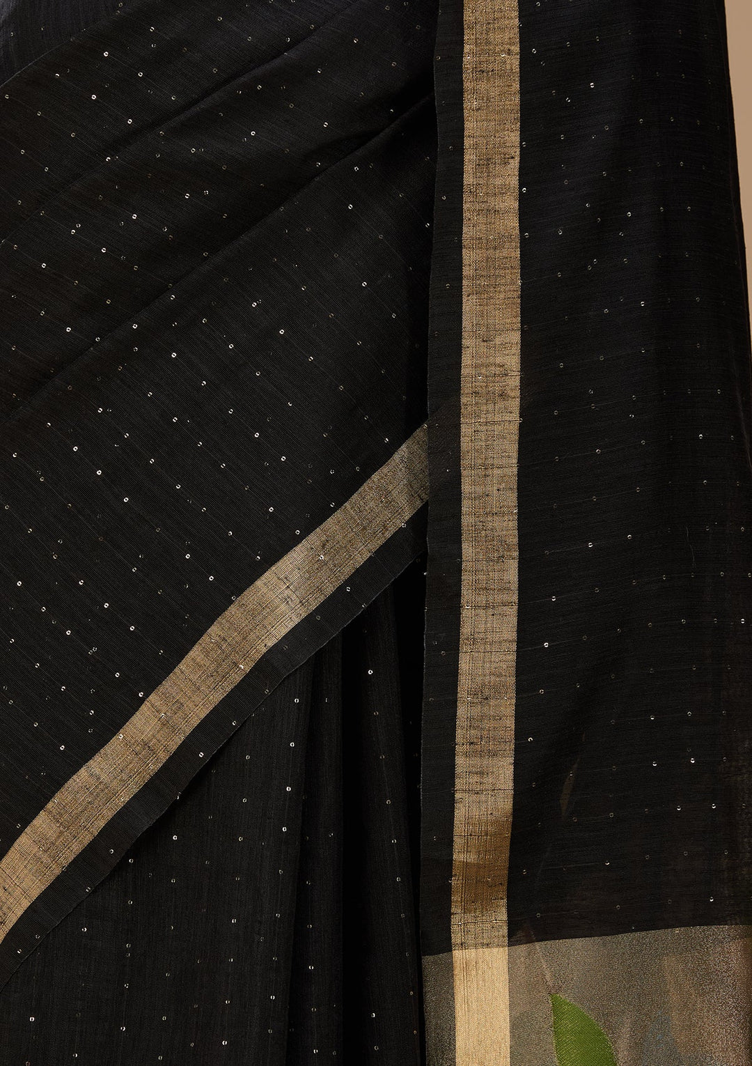 Black Art Silk Kanjivaram Jaal Saree With Matching Blouse Piece