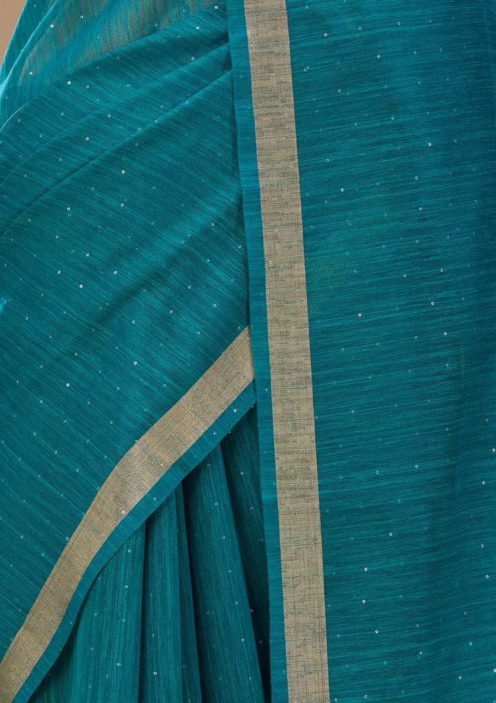 Blue Art Silk Kanjivaram Jaal Saree With Matching Blouse Piece