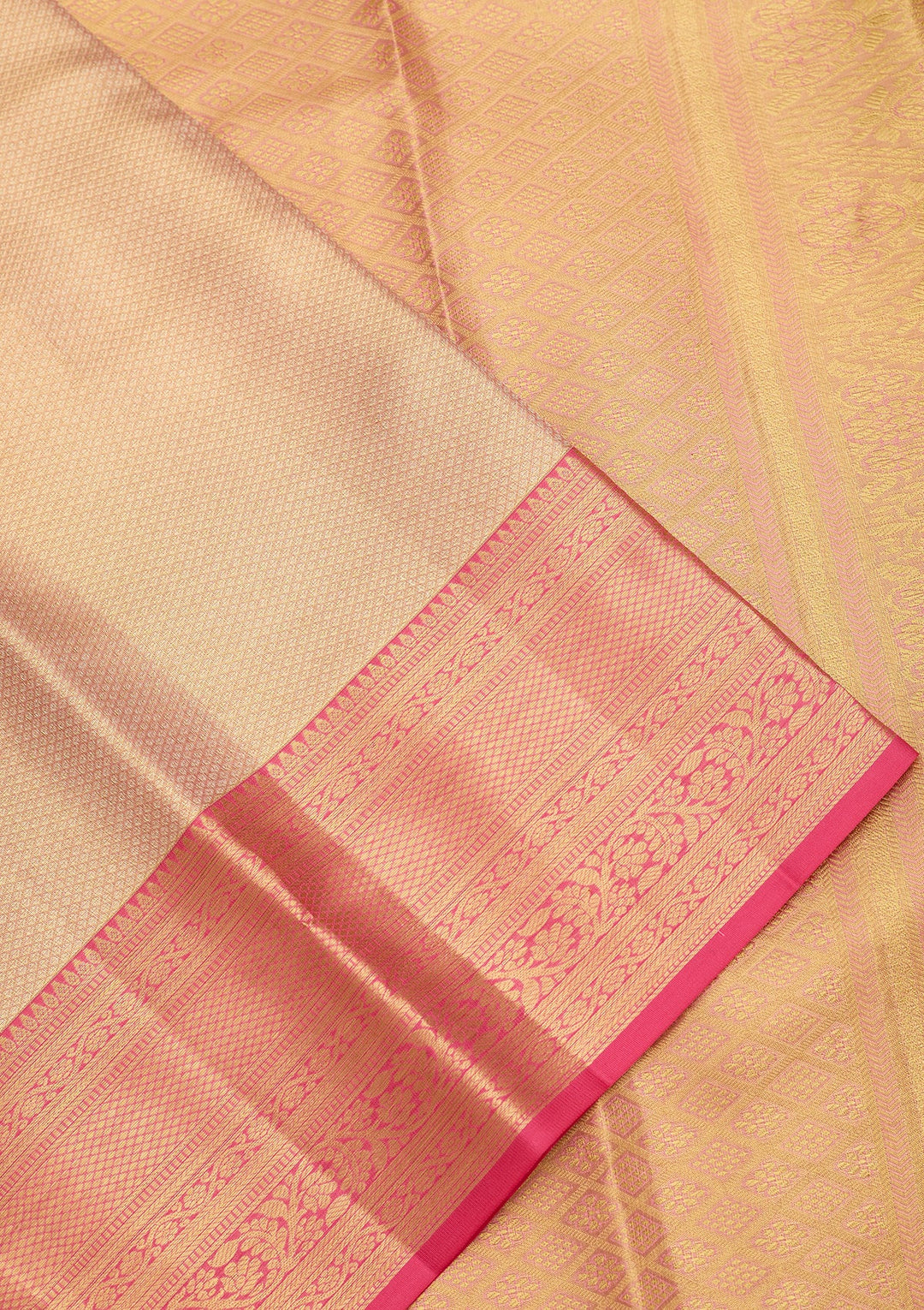 Peach Dharmavaram Tissue Silk Saree