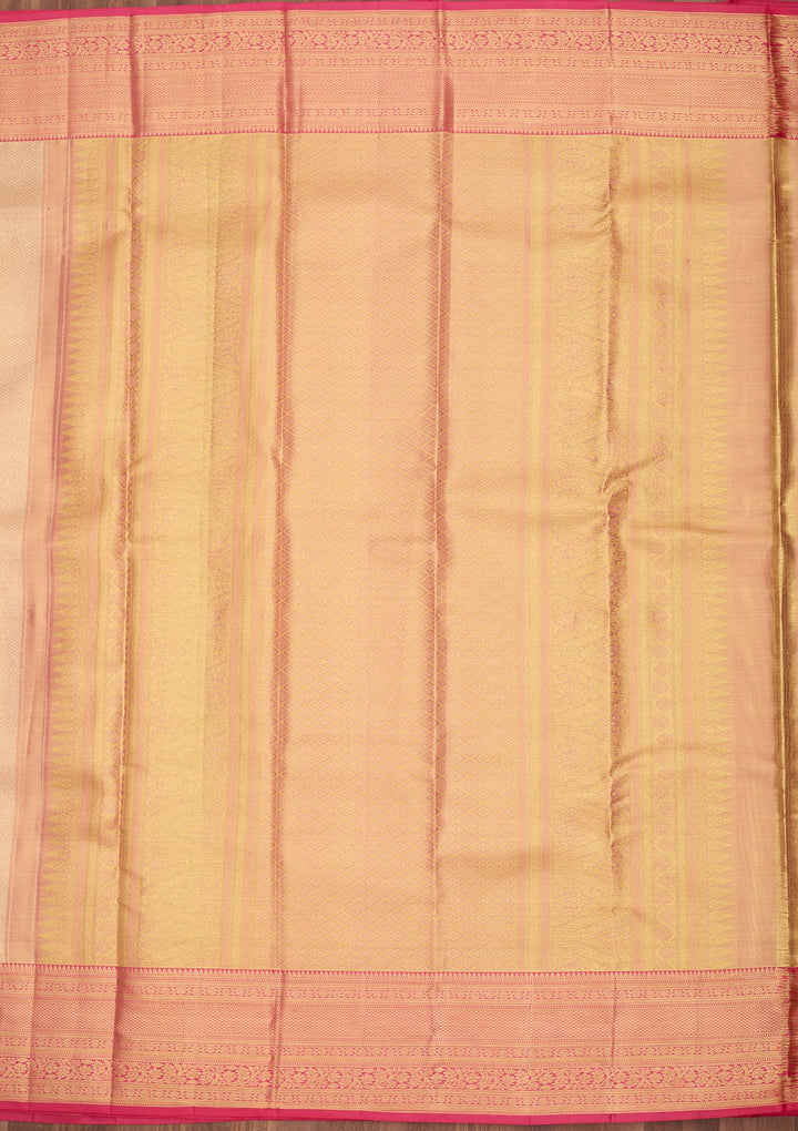 Peach Dharmavaram Tissue Silk Saree