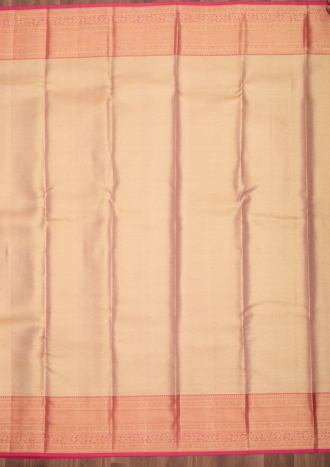 Peach Dharmavaram Tissue Silk Saree