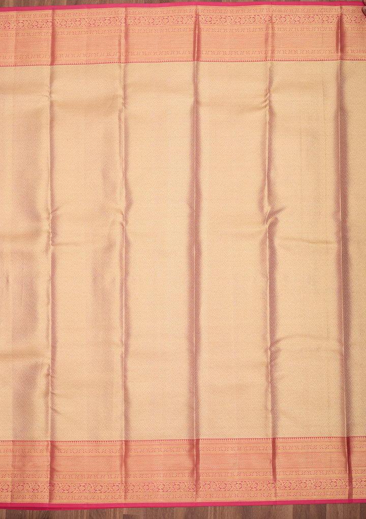 Peach Dharmavaram Tissue Silk Saree
