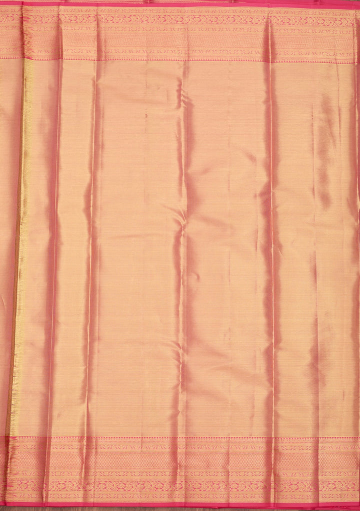 Peach Dharmavaram Tissue Silk Saree