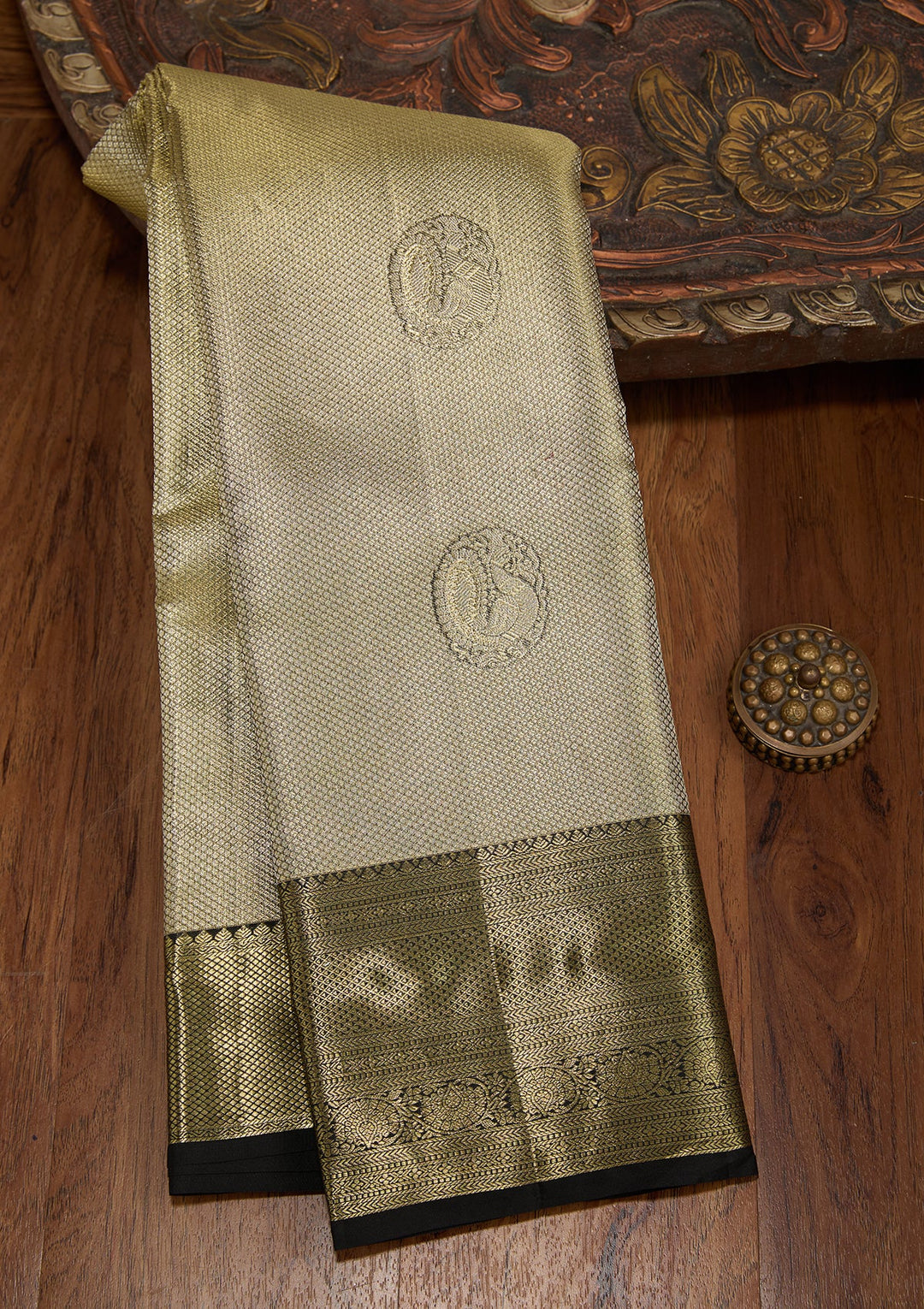 Gold Dharmavaram Tissue Silk Saree