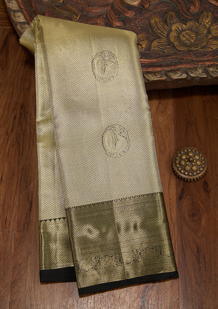 Gold Dharmavaram Tissue Silk Saree