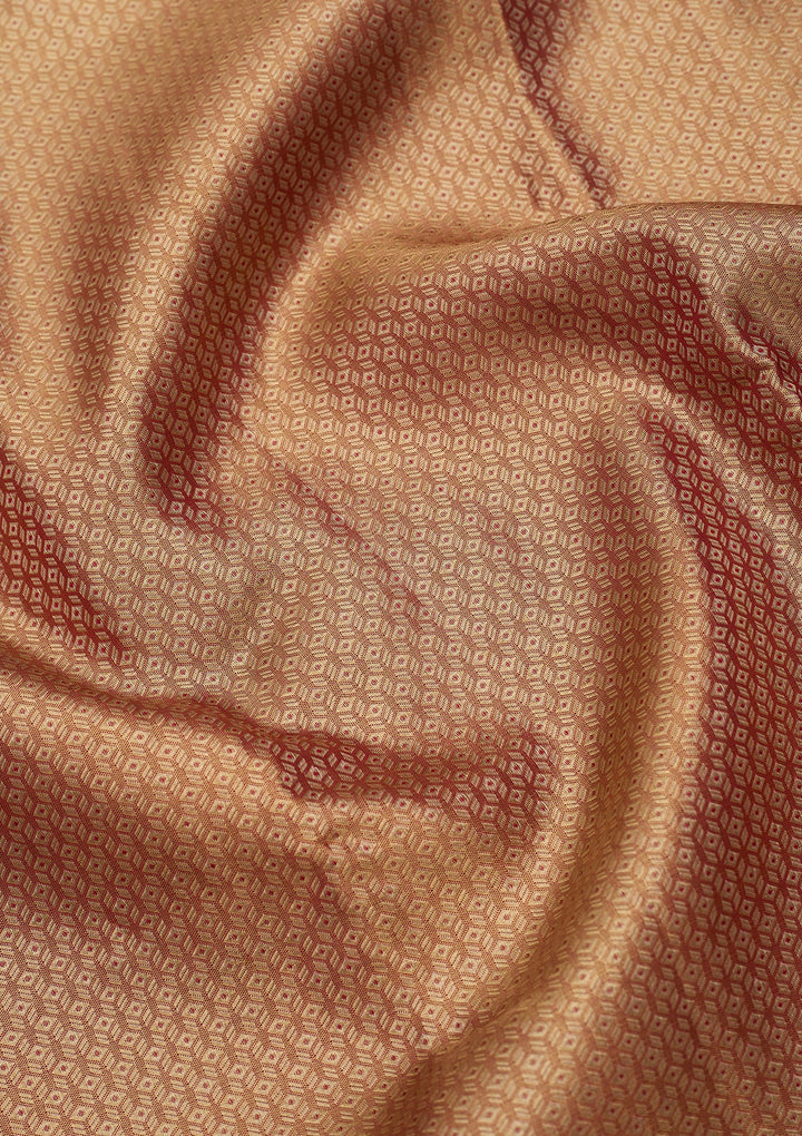 Peach Dharmavaram Tissue Silk Saree