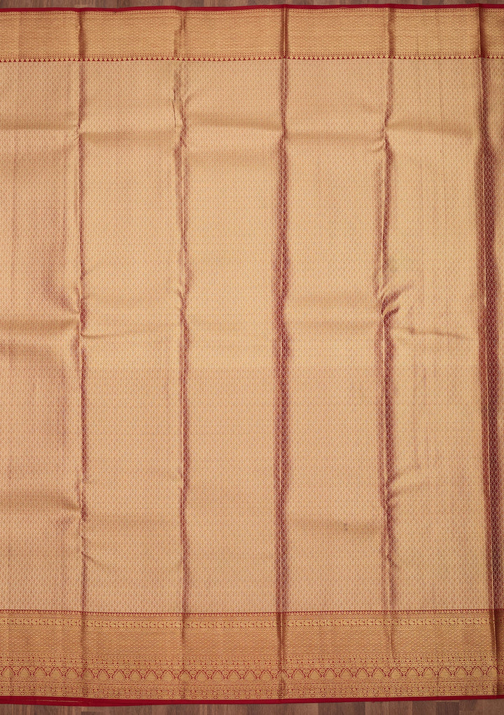 Peach Dharmavaram Tissue Silk Saree