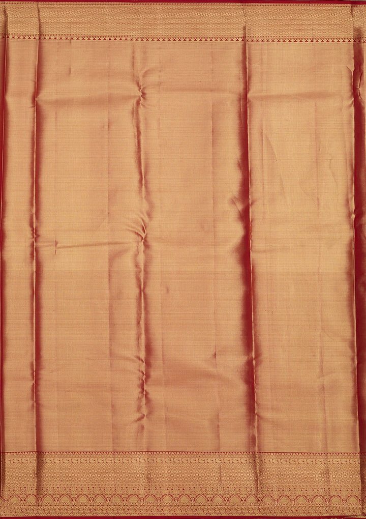 Peach Dharmavaram Tissue Silk Saree
