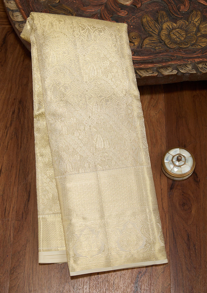 Off White Dharmavaram Tissue Silk Saree