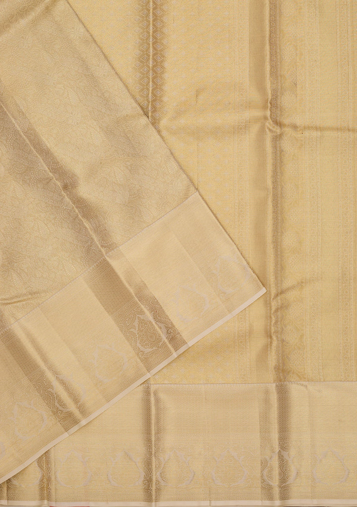 Off White Dharmavaram Tissue Silk Saree