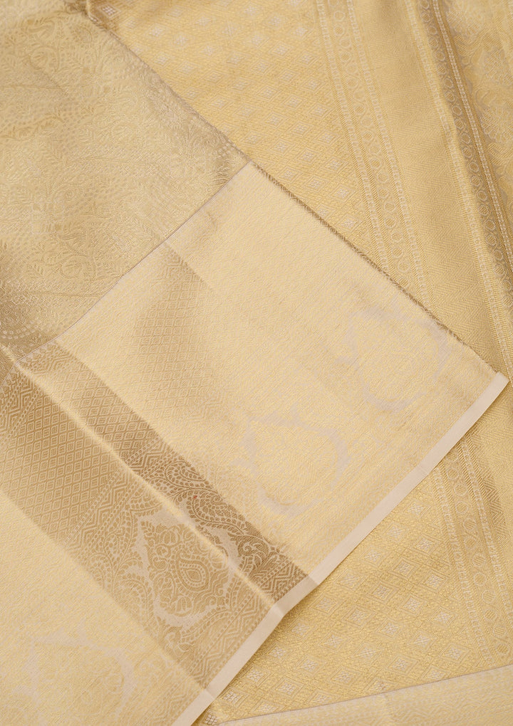 Off White Dharmavaram Tissue Silk Saree