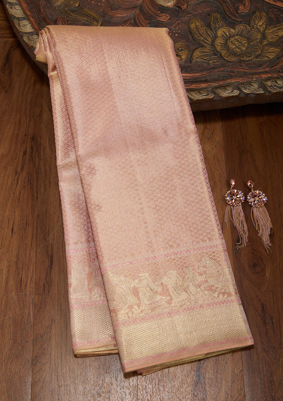 Pink Dharmavaram Tissue Silk Saree