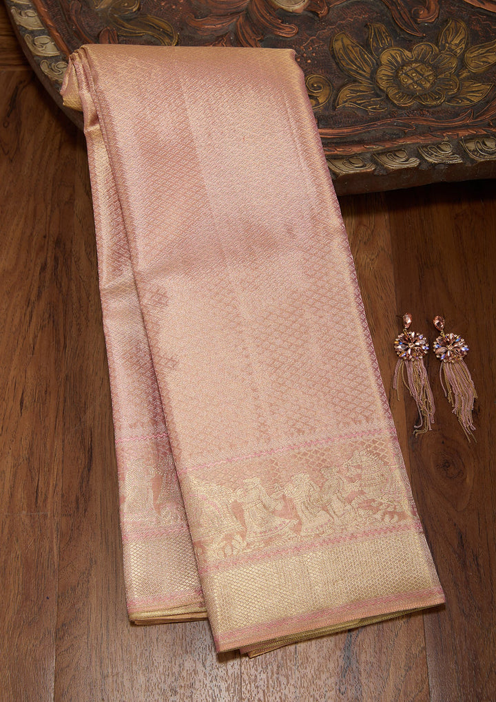 Pink Dharmavaram Tissue Silk Saree