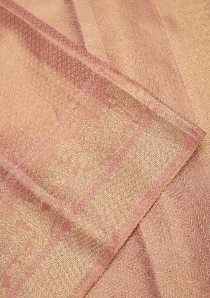 Pink Dharmavaram Tissue Silk Saree