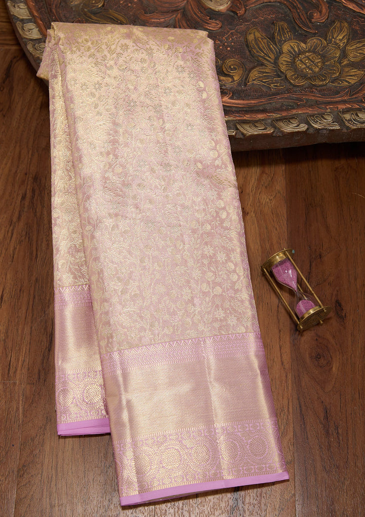Lavender Dharmavaram Tissue Silk Saree