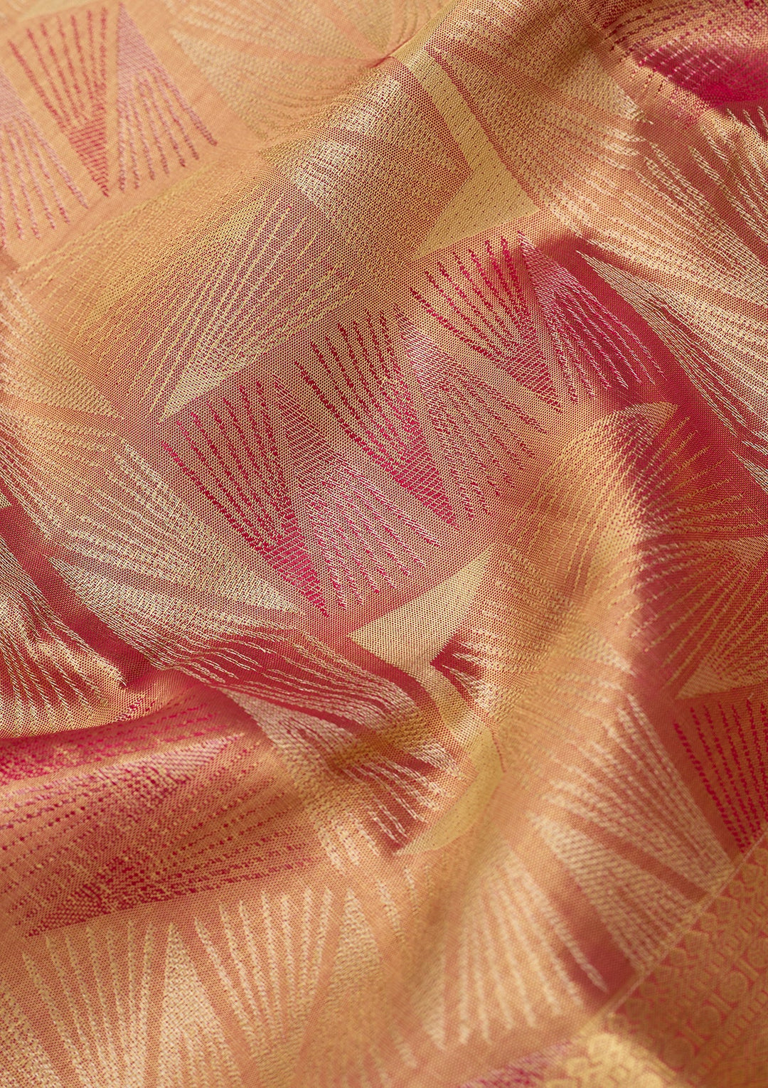 Peach Dharmavaram Tissue Silk Saree