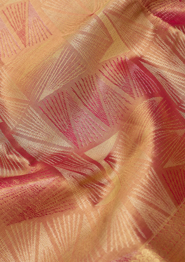 Peach Dharmavaram Tissue Silk Saree
