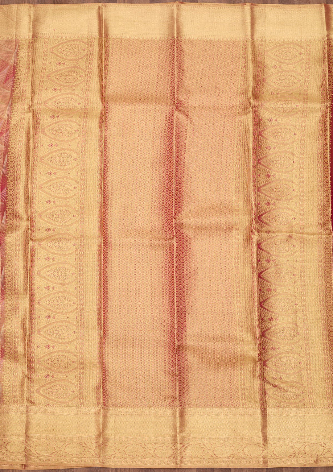 Peach Dharmavaram Tissue Silk Saree