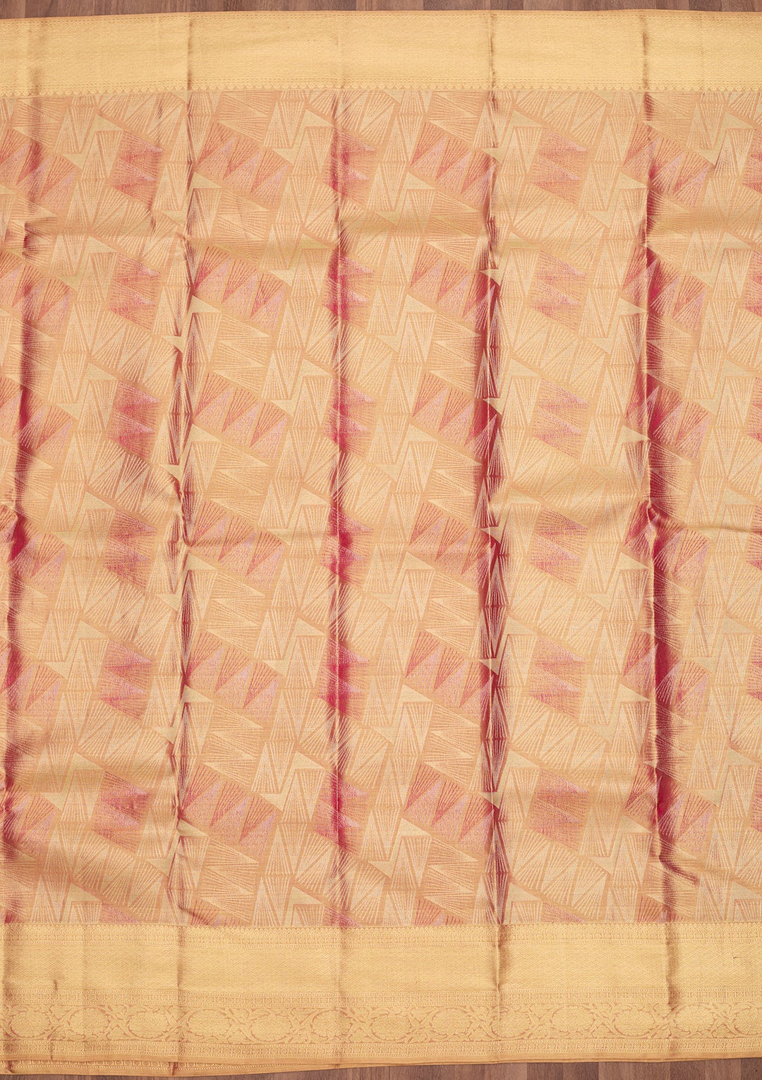 Peach Dharmavaram Tissue Silk Saree