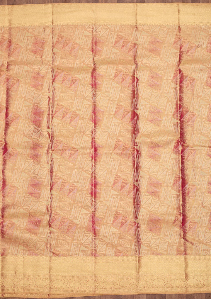 Peach Dharmavaram Tissue Silk Saree