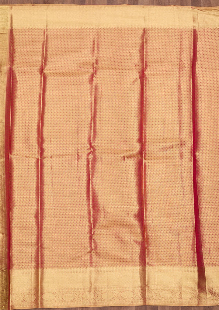 Peach Dharmavaram Tissue Silk Saree