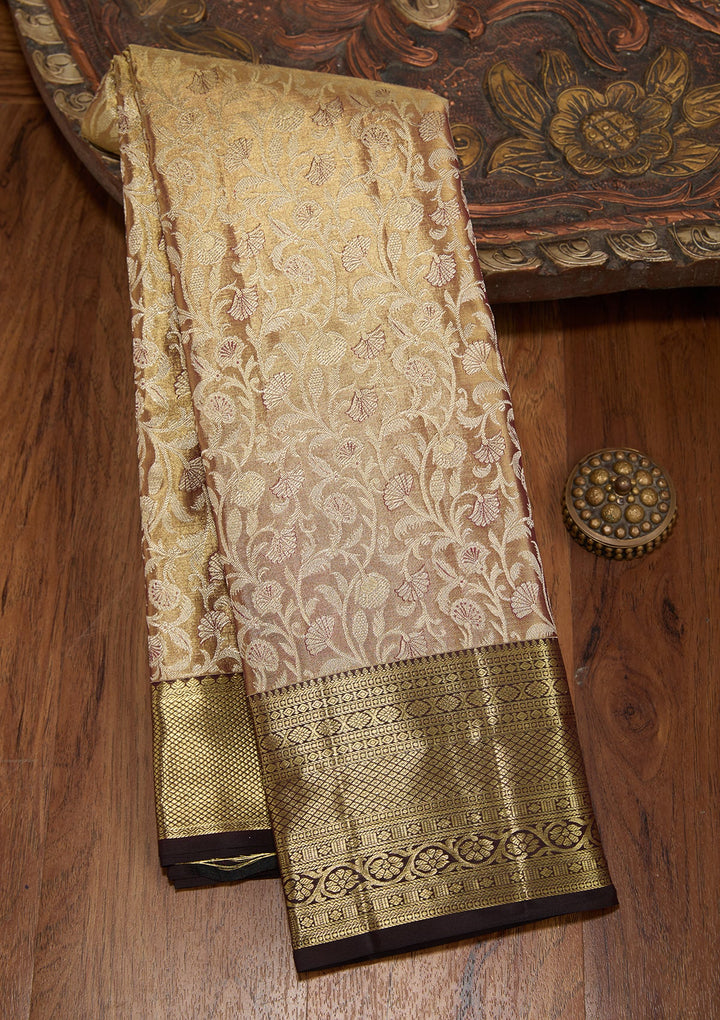 Gold Dharmavaram Tissue Silk Saree