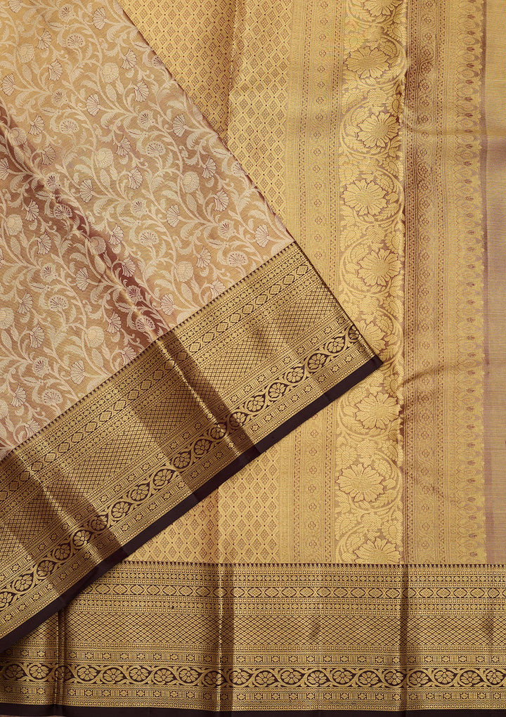 Gold Dharmavaram Tissue Silk Saree