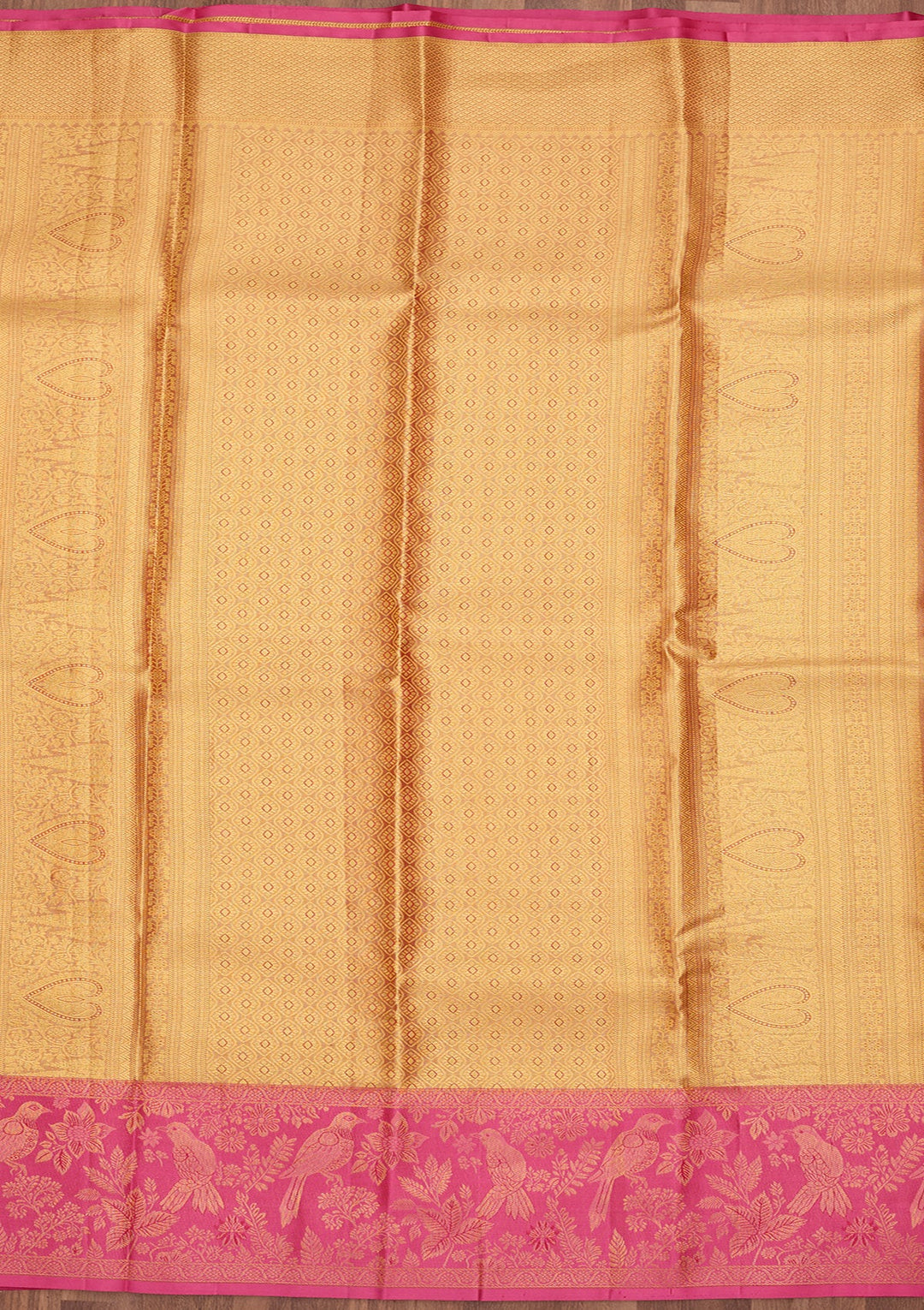 Peach Dharmavaram Tissue Silk Saree