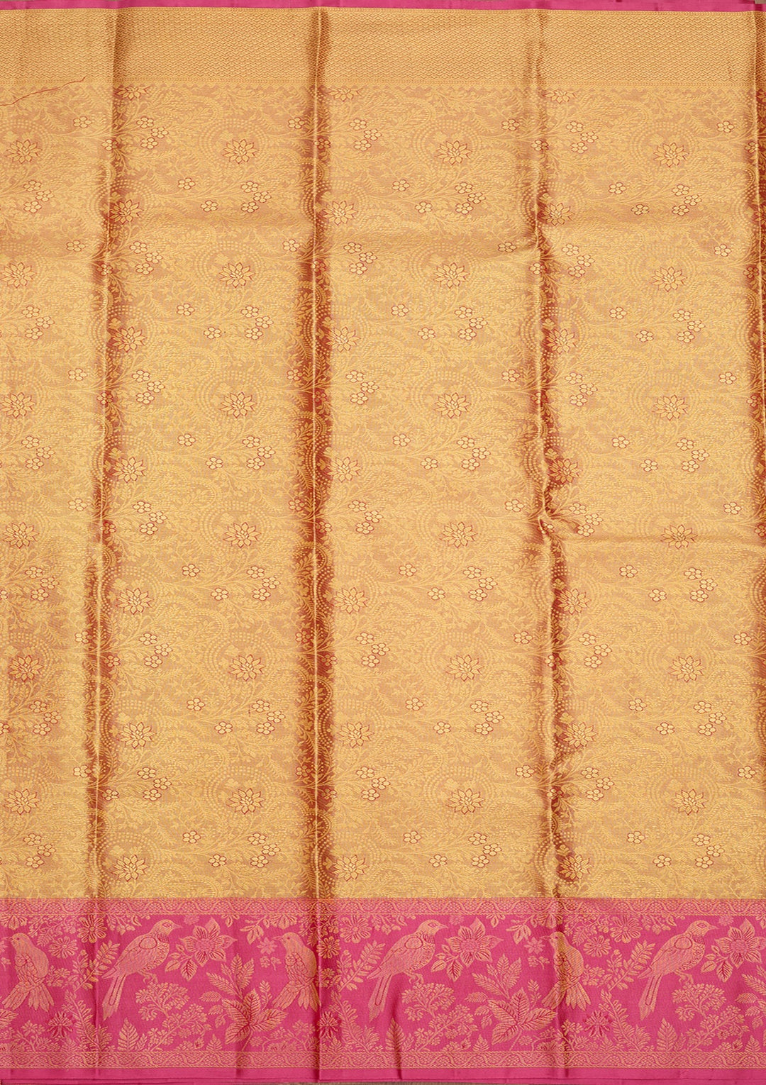 Peach Dharmavaram Tissue Silk Saree