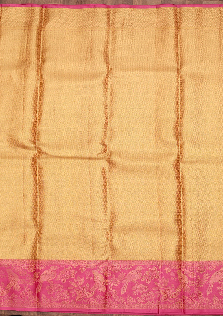 Peach Dharmavaram Tissue Silk Saree