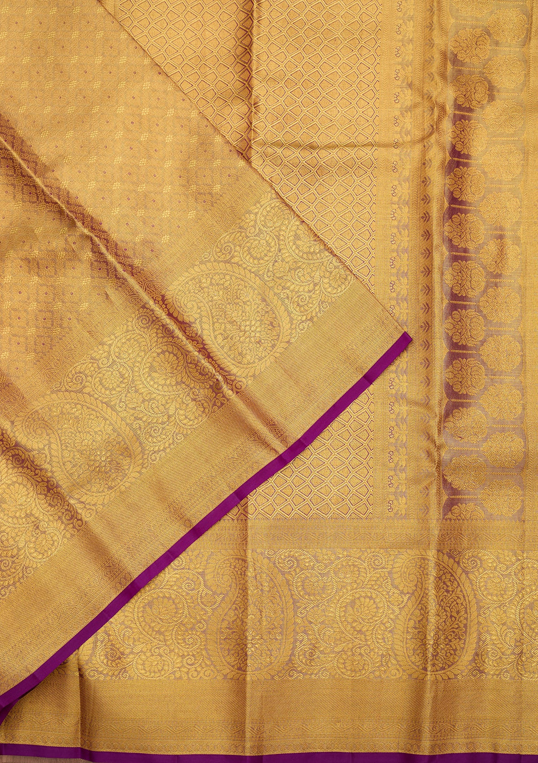 Gold Dharmavaram Tissue Silk Saree