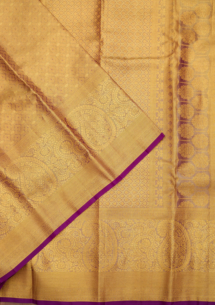 Gold Dharmavaram Tissue Silk Saree