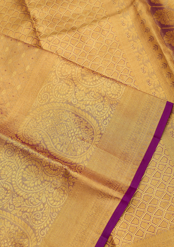 Gold Dharmavaram Tissue Silk Saree