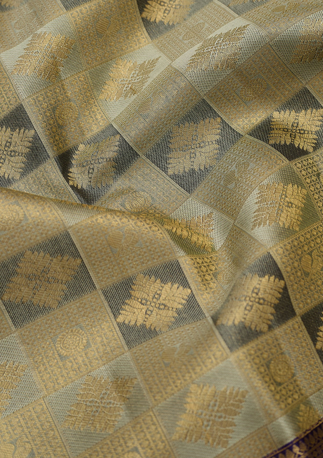 Sea Green Dharmavaram Tissue Silk Saree