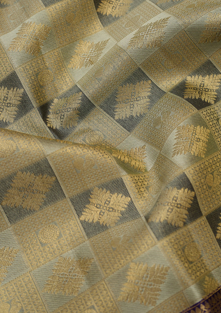 Sea Green Dharmavaram Tissue Silk Saree