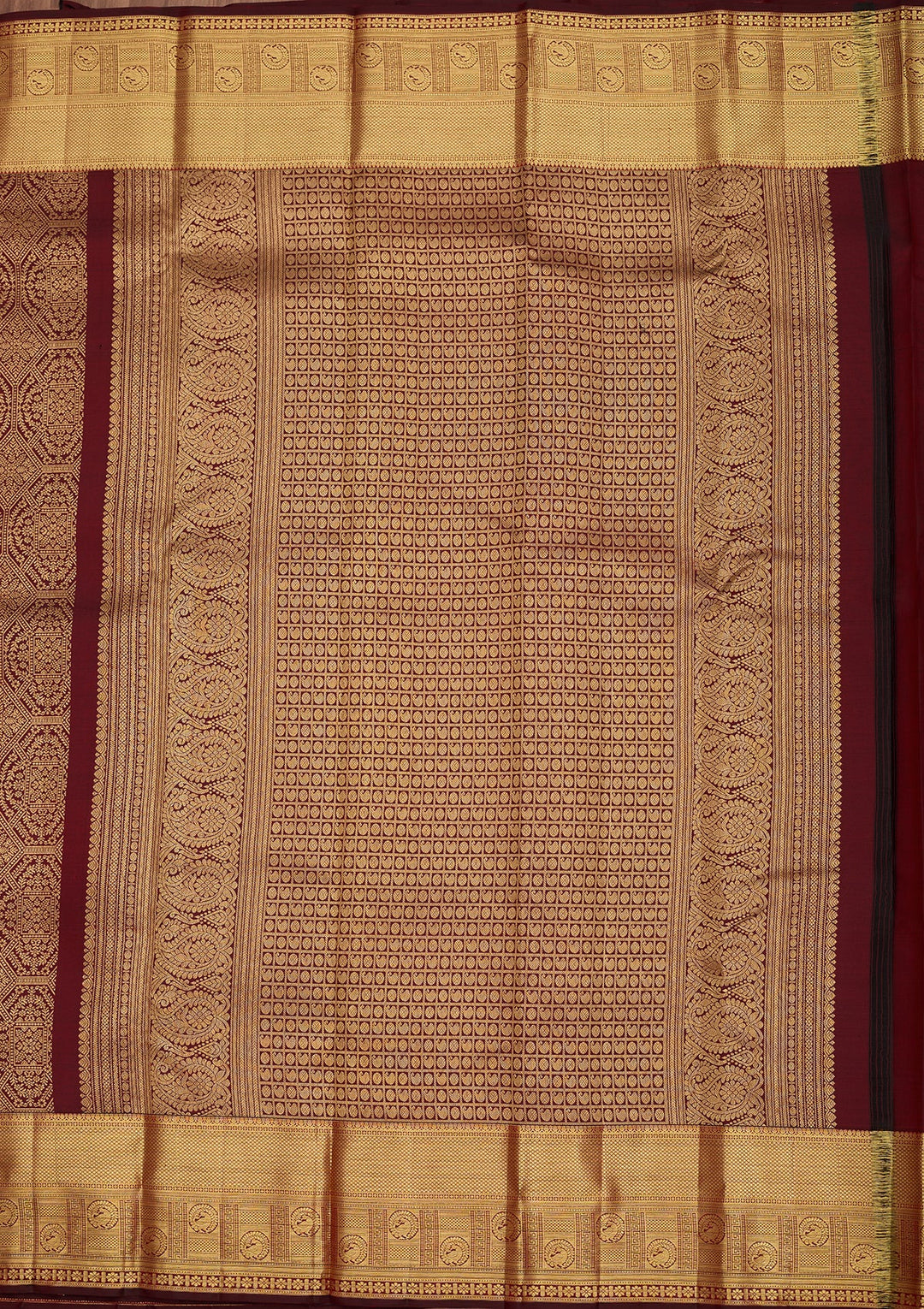 Maroon Dharmavaram Pure Silk Saree
