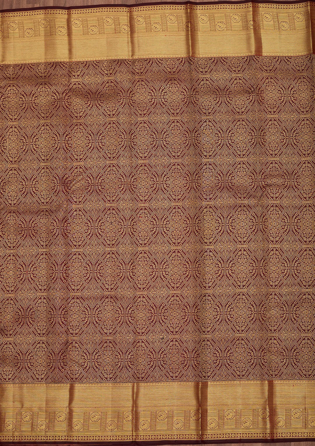 Maroon Dharmavaram Pure Silk Saree