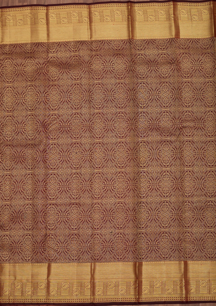 Maroon Dharmavaram Pure Silk Saree