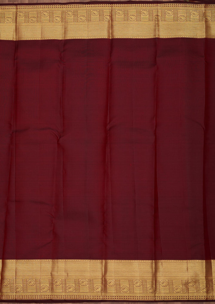 Maroon Dharmavaram Pure Silk Saree