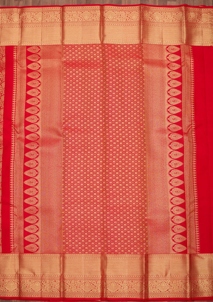 Red Dharmavaram Pure Silk Saree
