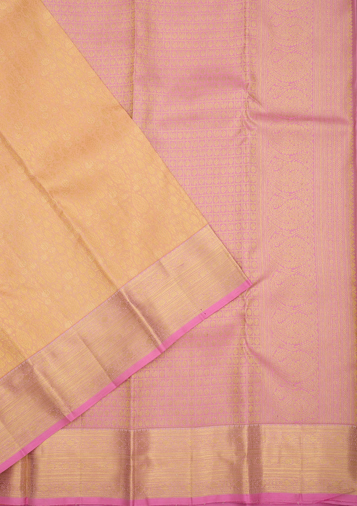 Peach Dharmavaram Art Silk Saree