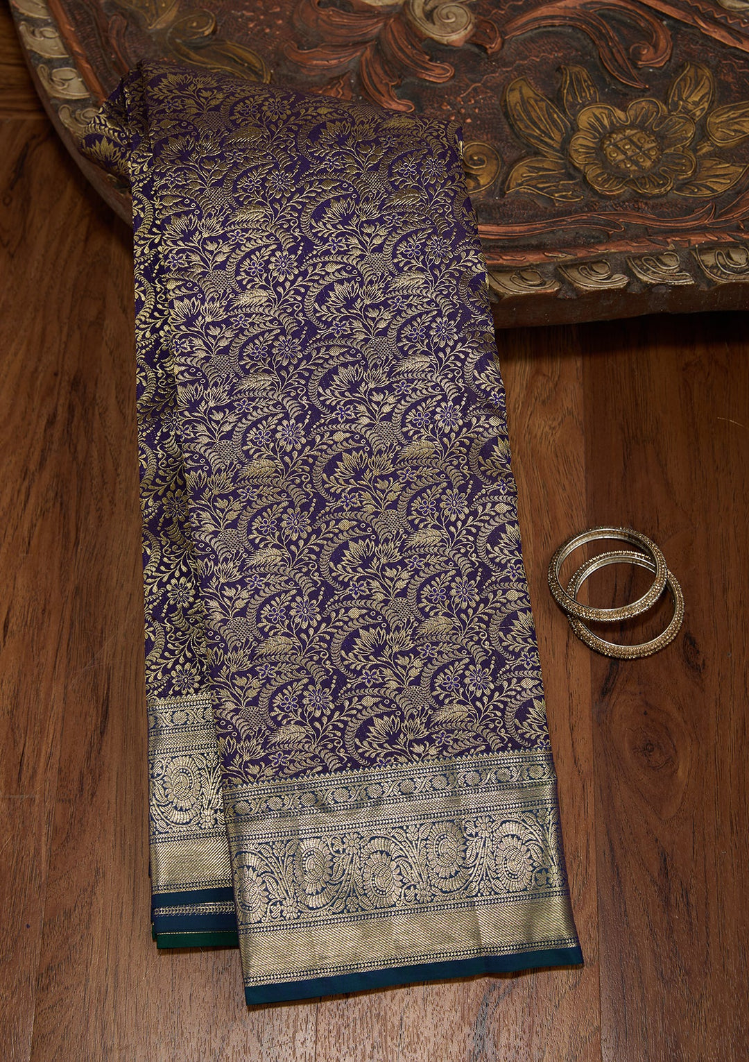 Purple Dharmavaram Art Silk Saree